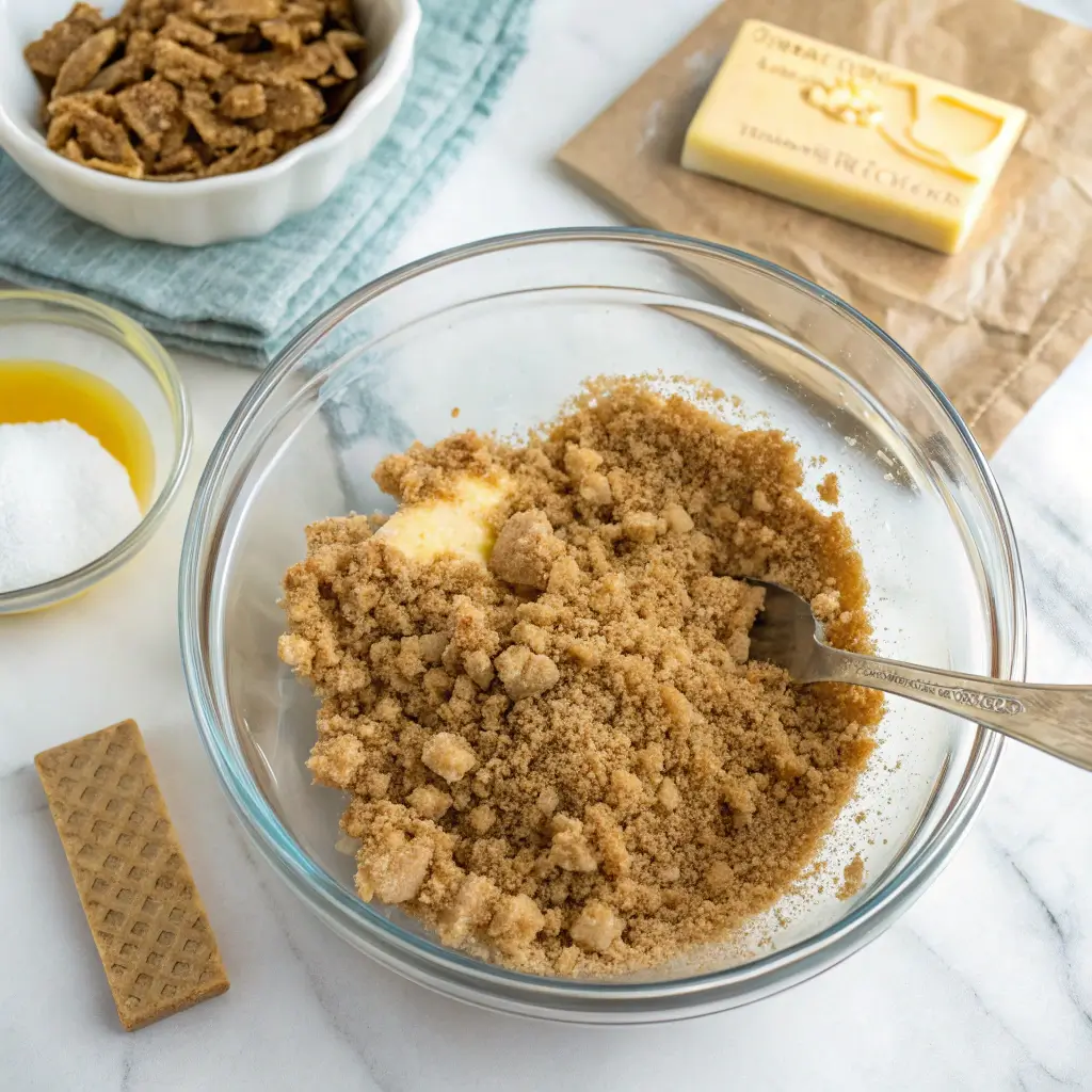Pecan Pie Cheesecake Bars: The Ultimate Dessert for Every Occasion 93 Making the crust for pecan pie cheesecake bars