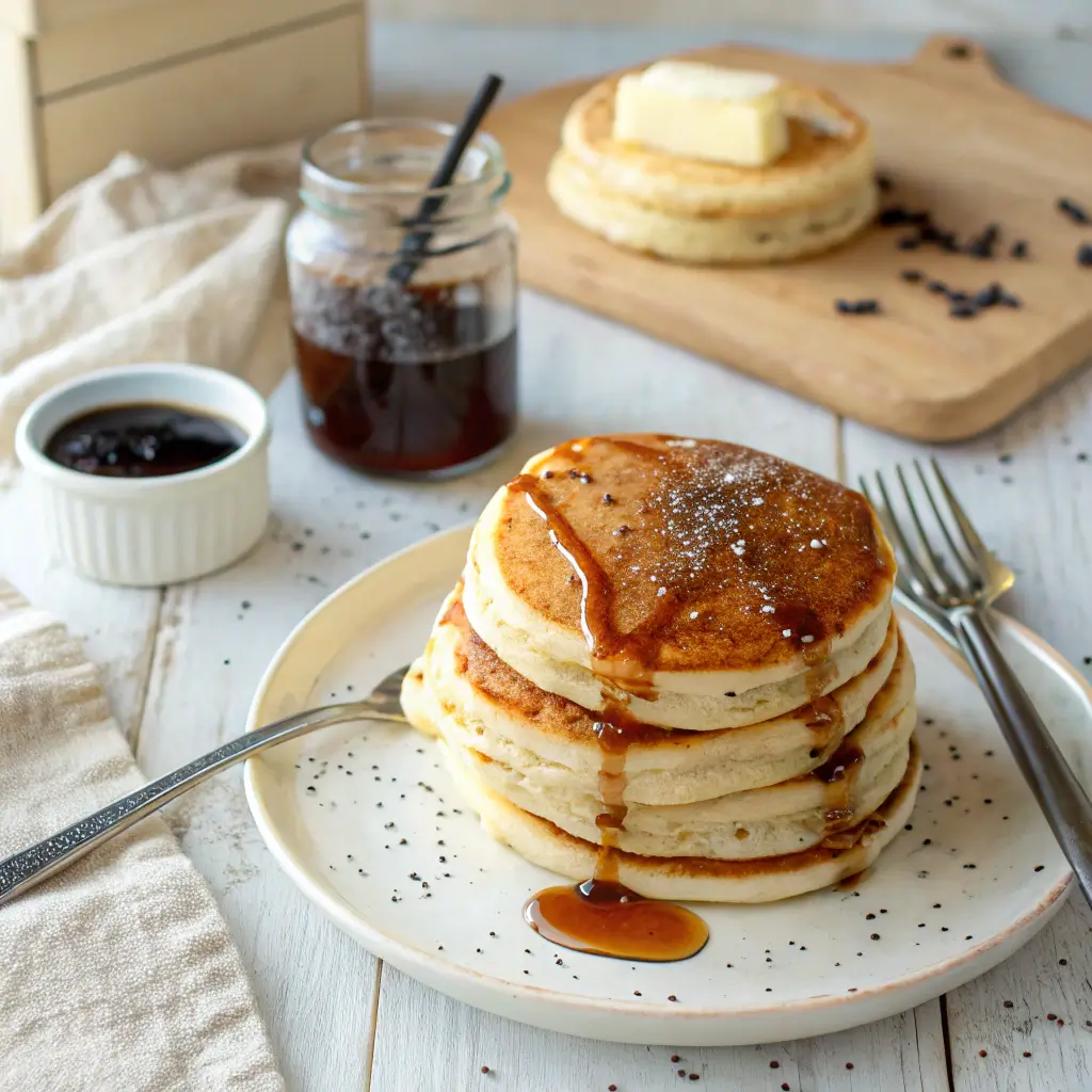 5 Irresistible Vanilla Bean Paste Recipes for Busy Moms 1 Fluffy vanilla bean paste recipe pancakes with syrup